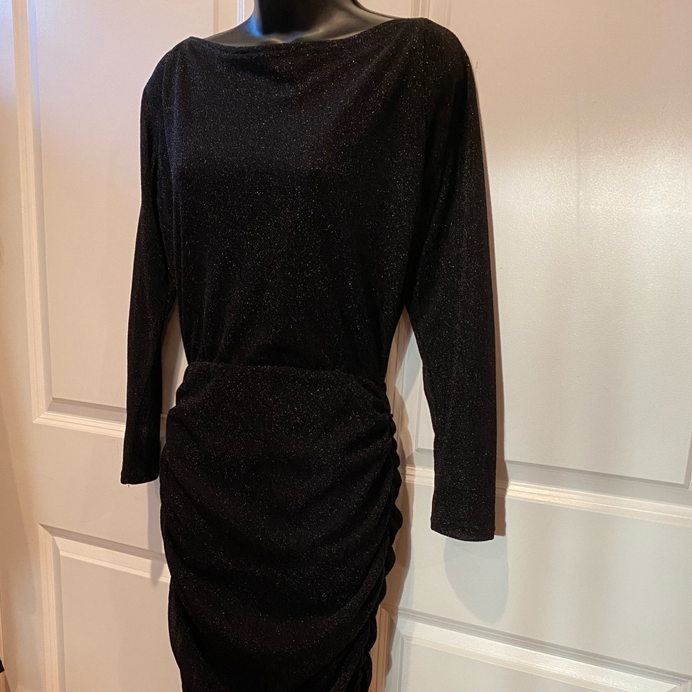 NWOT Black Sparkle Midi Dress